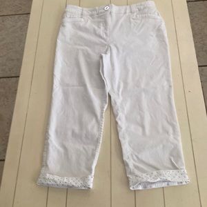 Style & Co. Capri pants on white rayon, nylon & spandex.